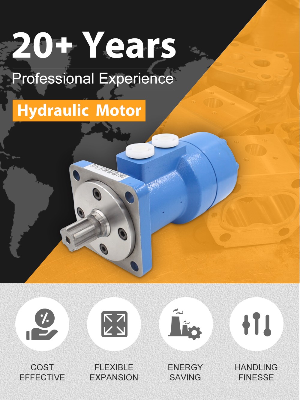 BM3_Cycloid Hydraulic Motor 100 cc/r 50 Lpm Hydraulic Motor detailed image